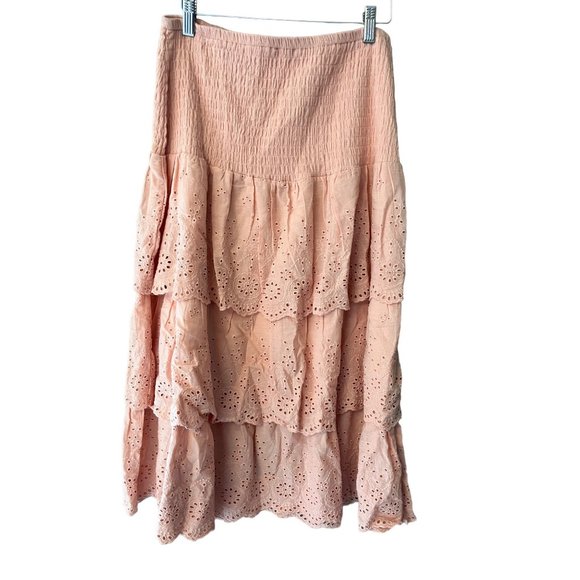 NWT Allison New York Womens Long Peach Prairie Skirt Size Large - Picture 1 of 6